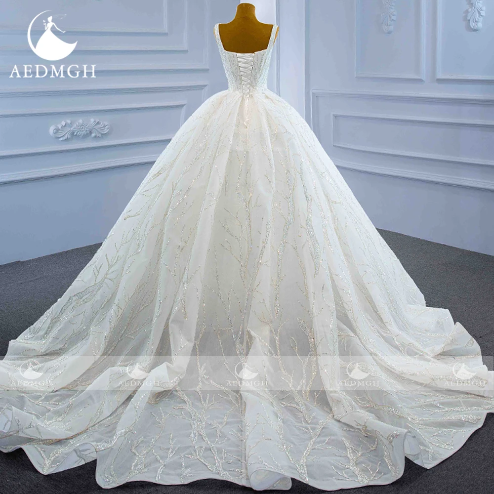 Aedmgh Ball Gown Princess Wedding Dresses Sweetheart Sleeveless Vestido De Novia Lace Sequined Vintage Custom Made Bridal Gown