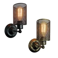 American Wall Lamp Bedroom Bedside Lamp Living Room Lamp Postmodern Corridor Balcony Wall Lamp Iron Net Cover Lamp