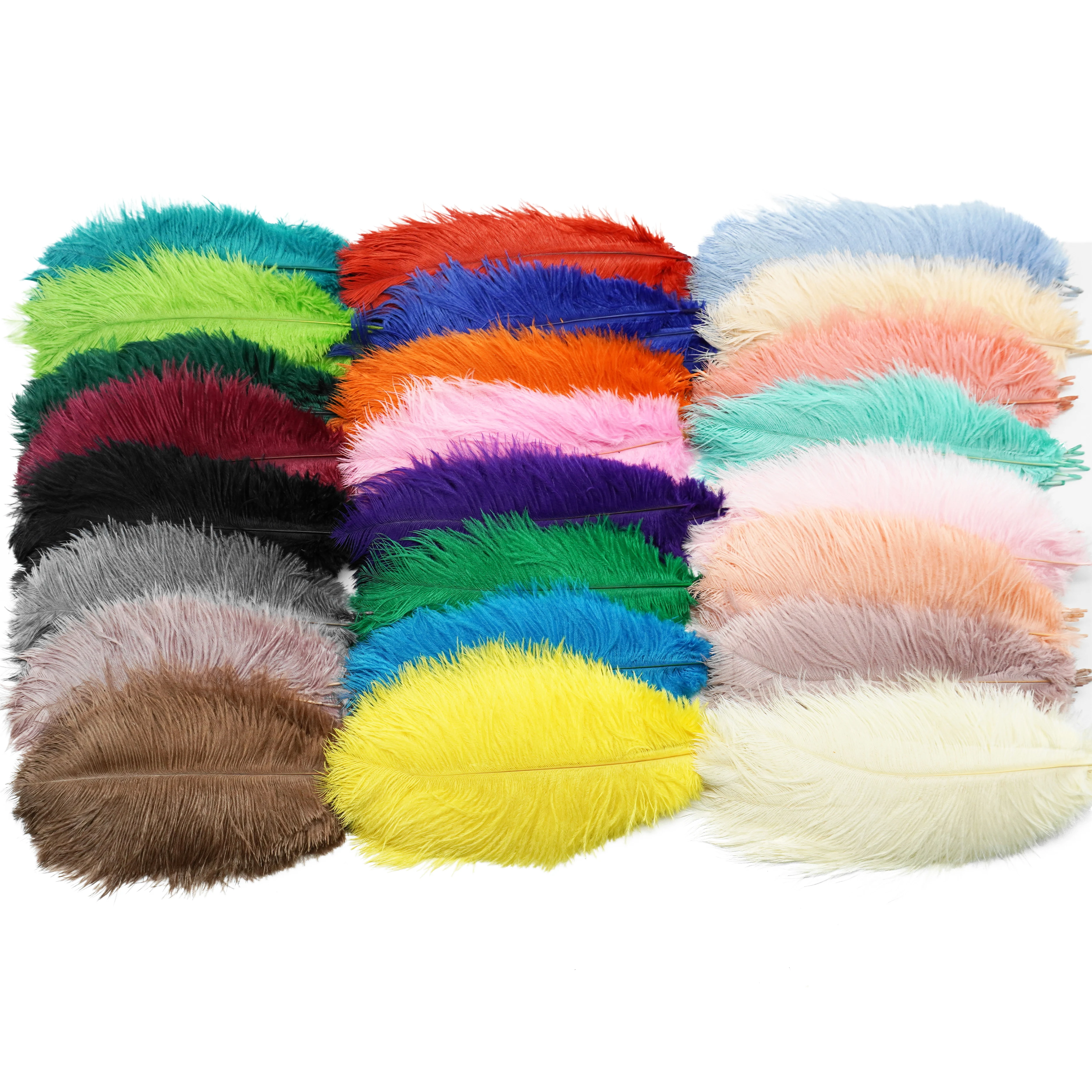 10 Pcs/Lot Colorful Natural Ostrich Feathers For DIY Hand Sewn Dresses Weddings Family Tabletop Centerpieces Carnivals Plumas