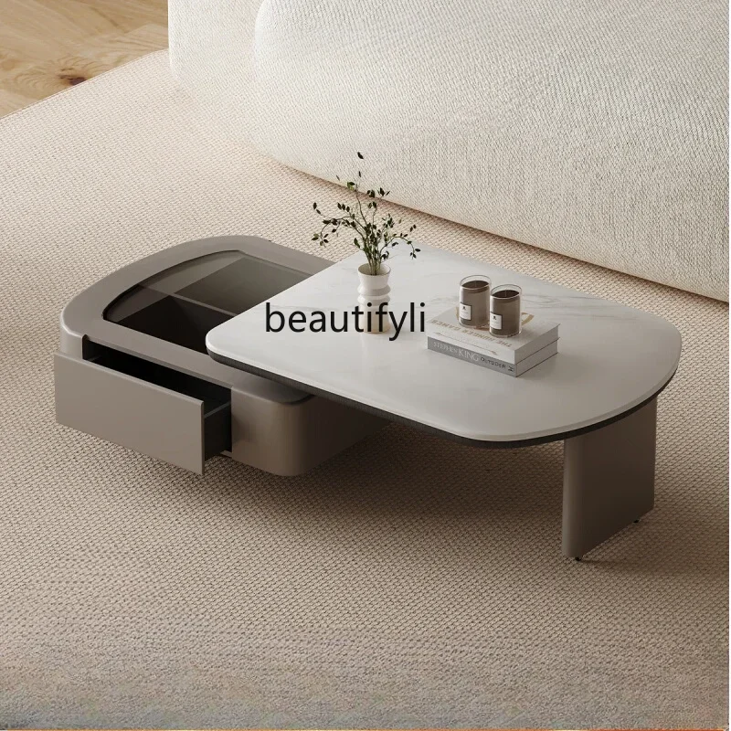 

yh Italian style, rotating coffee table living room home modern, coffee table, high sense