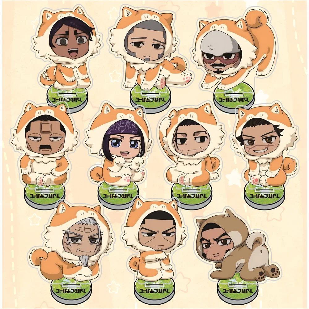Golden Kamuy 10cm Chibi Acrylic Stand Figures Keychain Anime Collectible Standee Desk Decor Gift for Anime Fans