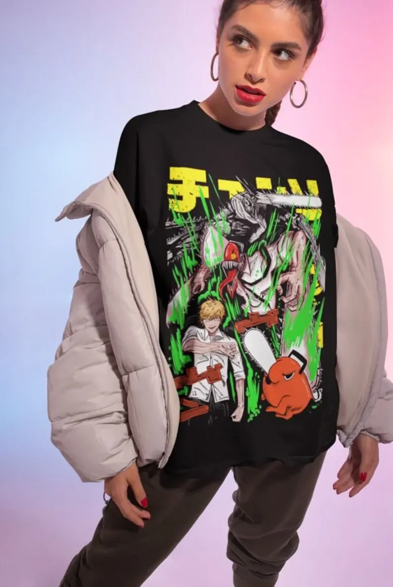 Unisex Horror Manga Creepy Girl T-Shirt, Dark Anime Gothic T-Shirt, Manga Gothic T-Shirt Inactive