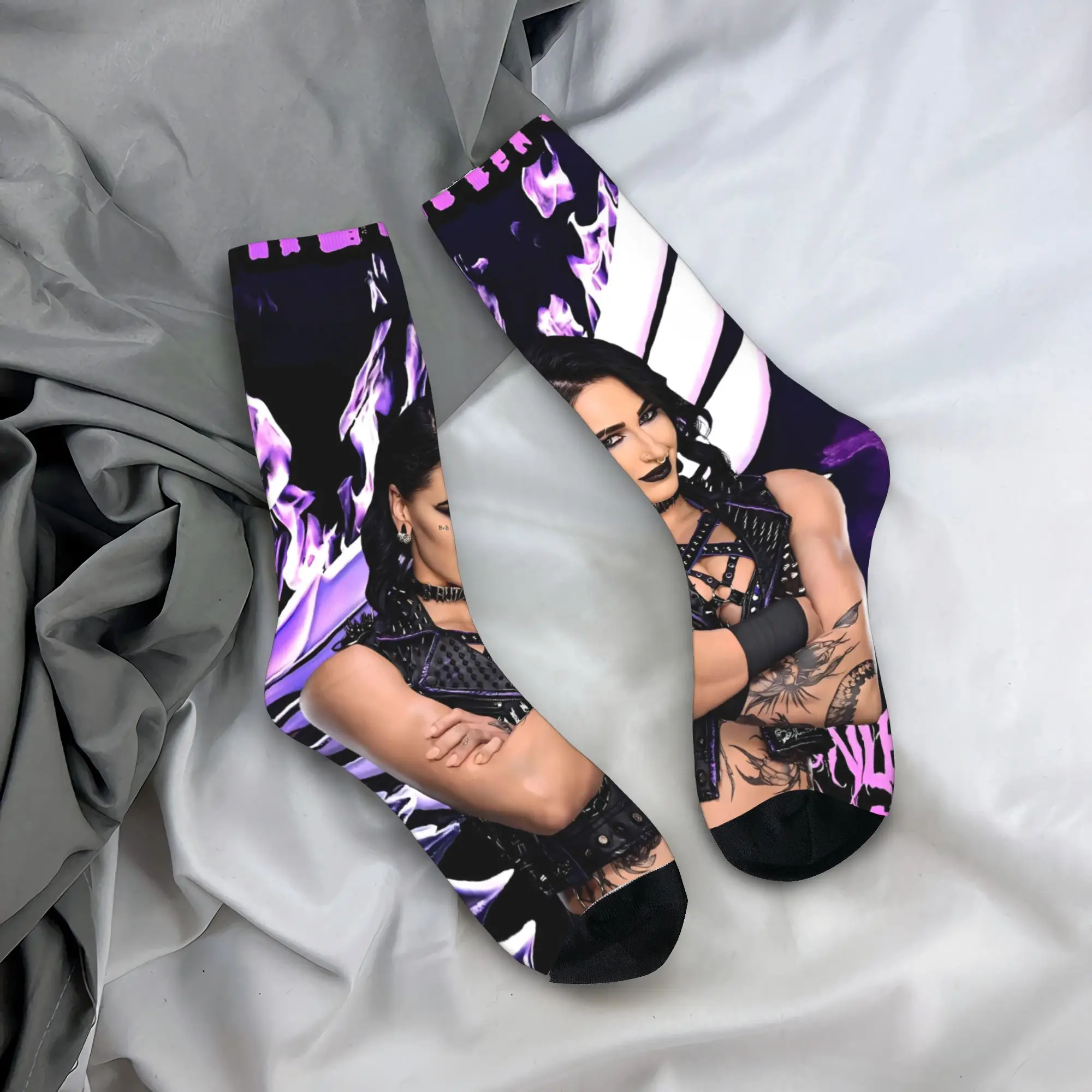 

Rhea Ripley крутые носки повседневные чулки унисекс мужские мягкие носки для скейтборда весенние антибактериальные носки с графическим рисунком