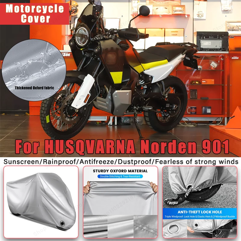 For HUSQVARNA Norden 901 No Ear Motorcycle Cover - Outdoor Full Body Protection, Waterproof Dustproof Sunscreen Accessory