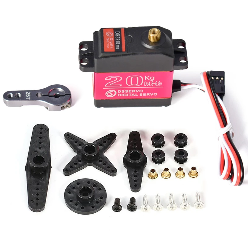

Waterproof Servo High Speed DS3218 20KG 180/270 Degree Digital Servo Baja Servo w/Metal Arm for 1/8 1/10 RC Cars