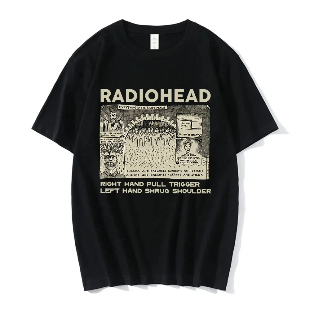 Koszulka Retro Rock Band R-radiohead Męska Koszulka Hip Hop The Bends Album Muzyczny Nadruk T-shirt Oversize Top Codzienna Odzież Uliczna