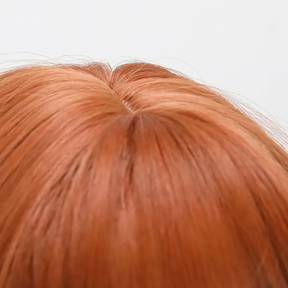 Orange Hair Long Natural Wavy Wigs Women with Bangs