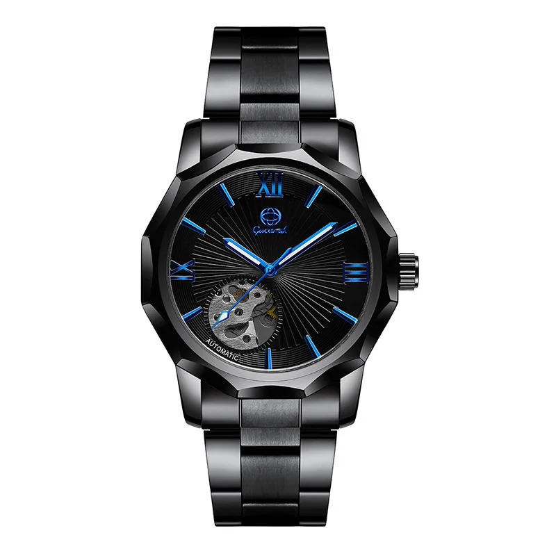 AL-113Orologio meccanico da uomo con orologio meccanico automatico in stile europeo e americano, orologio alla moda con quadrante poligonale