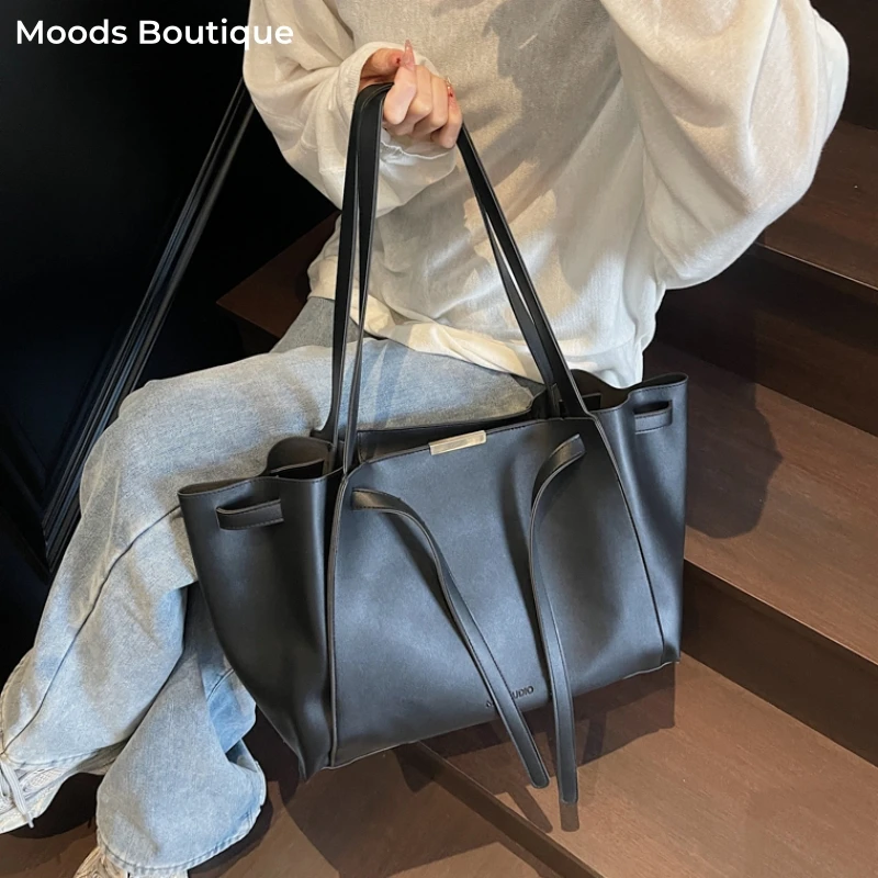 bolsos de mujer bolsos de lujo mujer bolsos marcas de lujo mujer MOODS, bolsos de hombro sencillos a la moda para mujer, Color burdeos, gran capacidad, con cordón, bolsos de compras, bolsos más recientes 2025