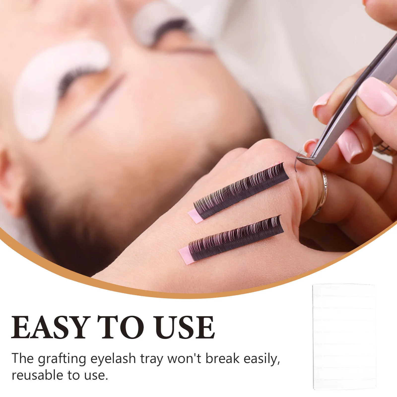 صينية رموش زجاجية شفافة، حامل رموش ناعم متين لتطبيق سهل التمديد لصالونات مركز التجميل #5