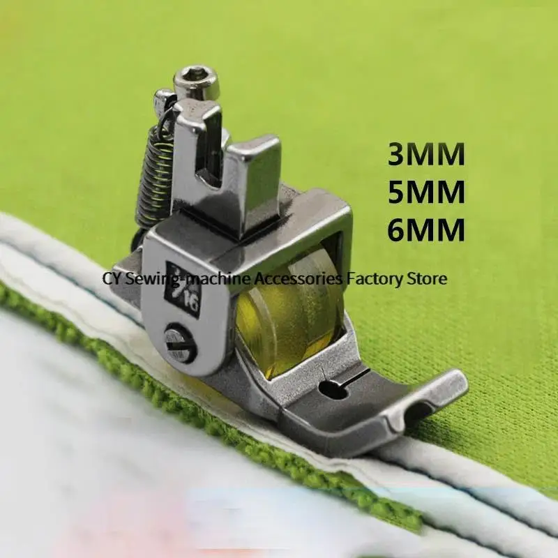 Left Right Slotted Rope Roller Presser Foot P69 Thick Material Rubber Wheel Iron Twist Wheel Plastic Gear Foot Collar Pocket 3mm