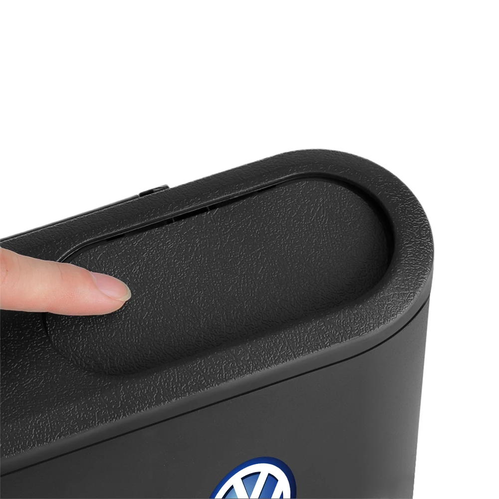 Car Hanging Trash Can With Drink Holder Trash Bin Storage Box For Volkswagen VW Golf Polo Tiguan Jetta Touran Passat Bora Beetle