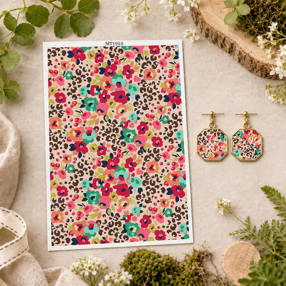 Christmas Theme Flower Polymer Clay Transfer Paper Water Soluble Disposable Stickers Printing Paper Earrings Jewelry Making