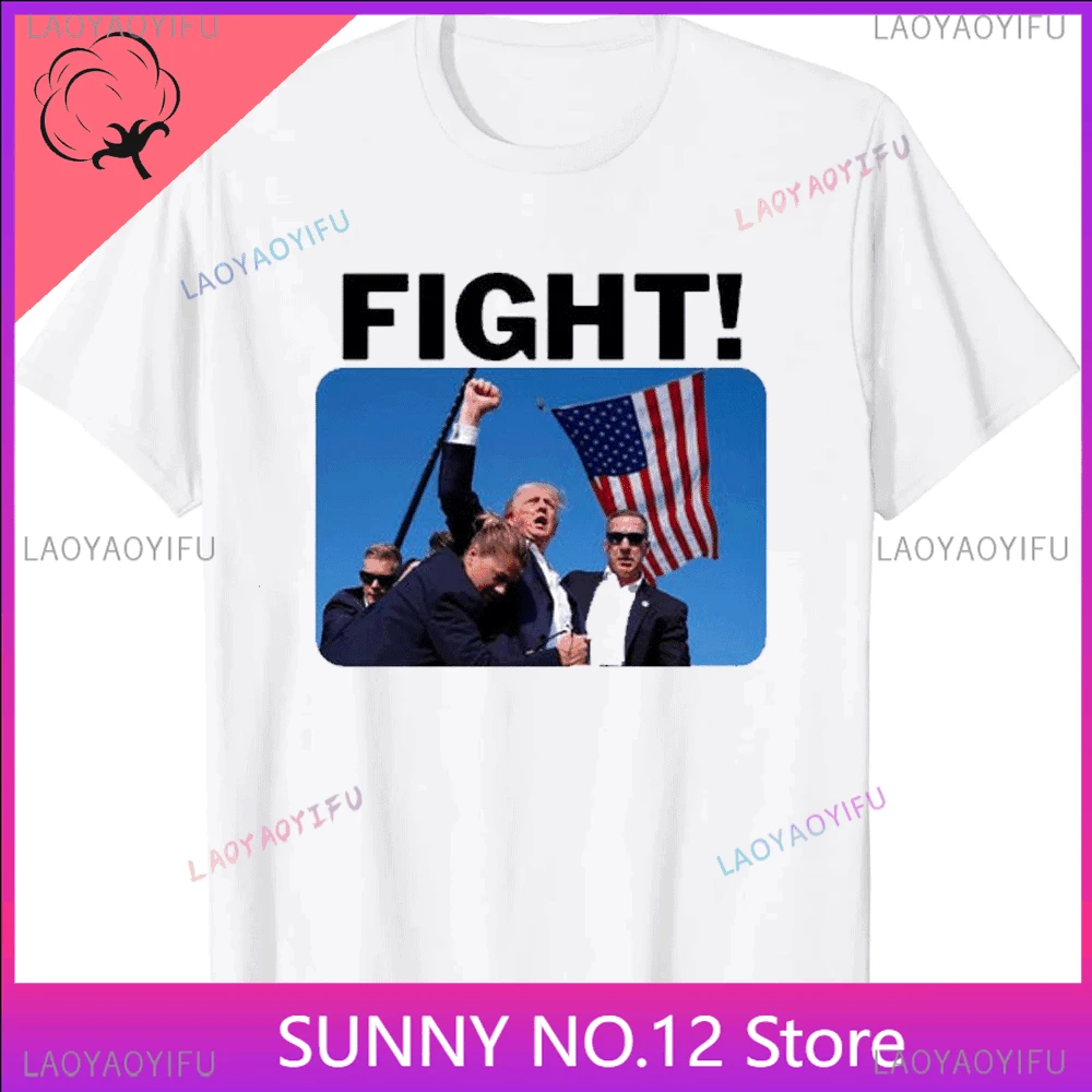 Pro President Donald Trump Supporter Men 100%Cotton Tshirt Gifts 2024 The Return Lady Fashion Print Supporter Aesthetic Top