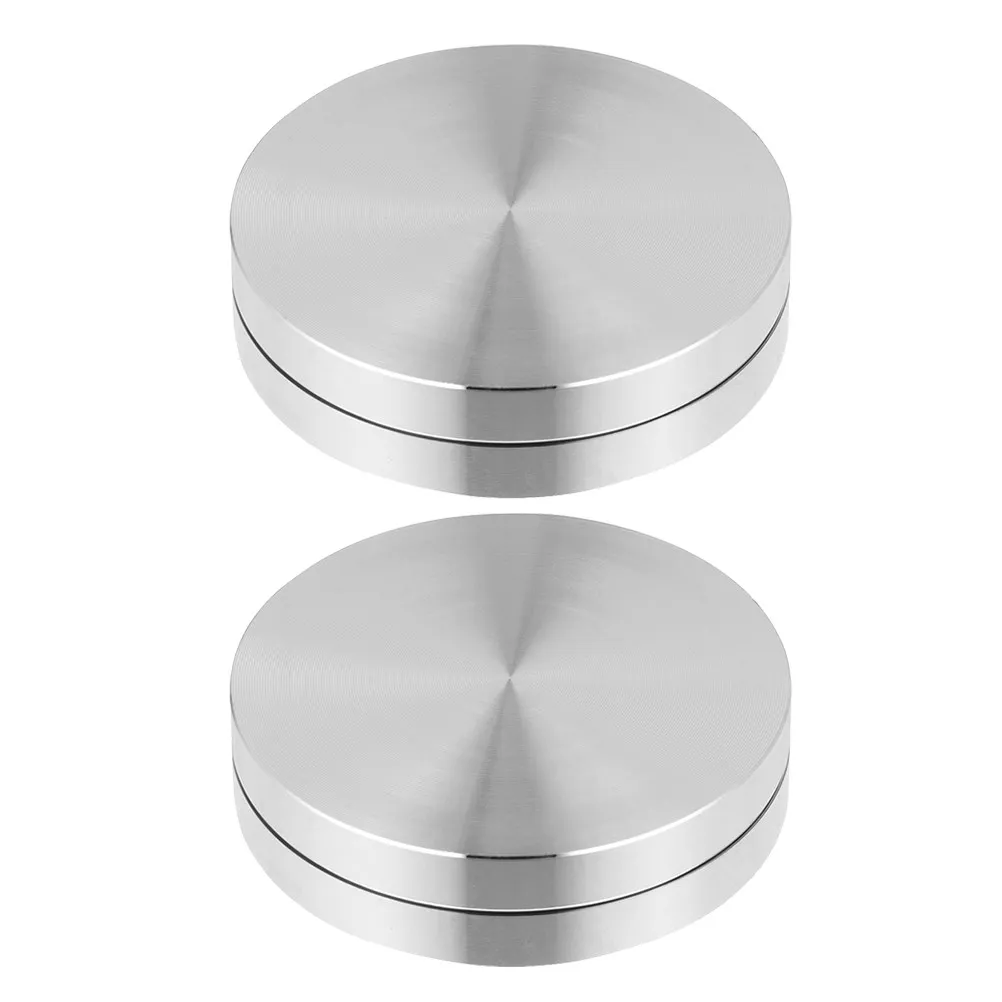 2Pcs Aluminum Alloy Turntable Bearing Rotating Tray Base for Cake Turntable Dining Table Supplies Table Plate Bearing