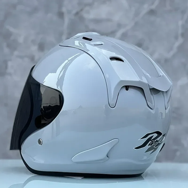 Demi-casque de moto tout-terrain gris brillant Ram4 pour hommes et femmes, casque d\'été pour la course de descente, la croix de montagne, Casco