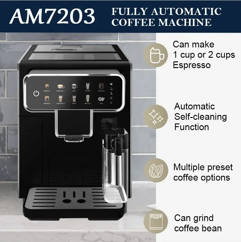 Smart Automatic Coffee Machine Stainless Steel Fully Automatic Intelligent Espresso Coffee Maker Machine