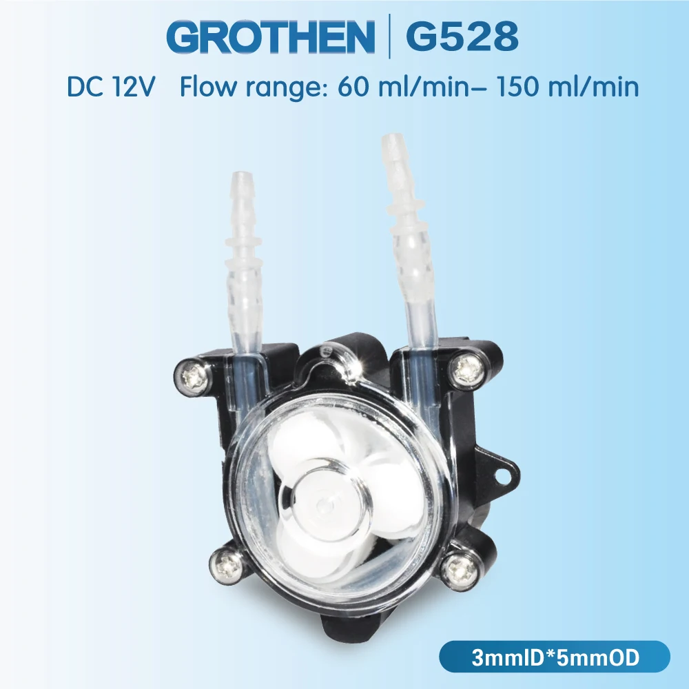 6V Low Voltage Peristaltic Pump 150ml/min DIY Dosing Head for Aquarium Lab Water Analysis, Safe