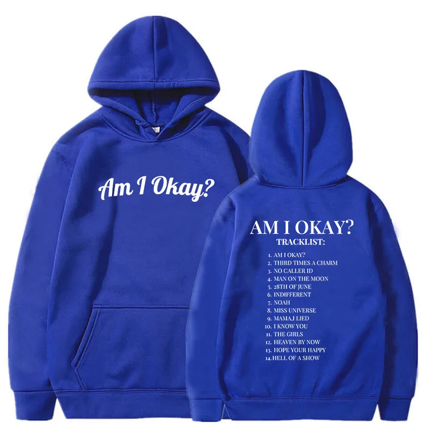 Am I Okay Album Graphic Hoodies Megan Moroney Clothes Long Sleeve Winter Warm Sweatshirts Moletom Unisex Streetwear Print Hoodie