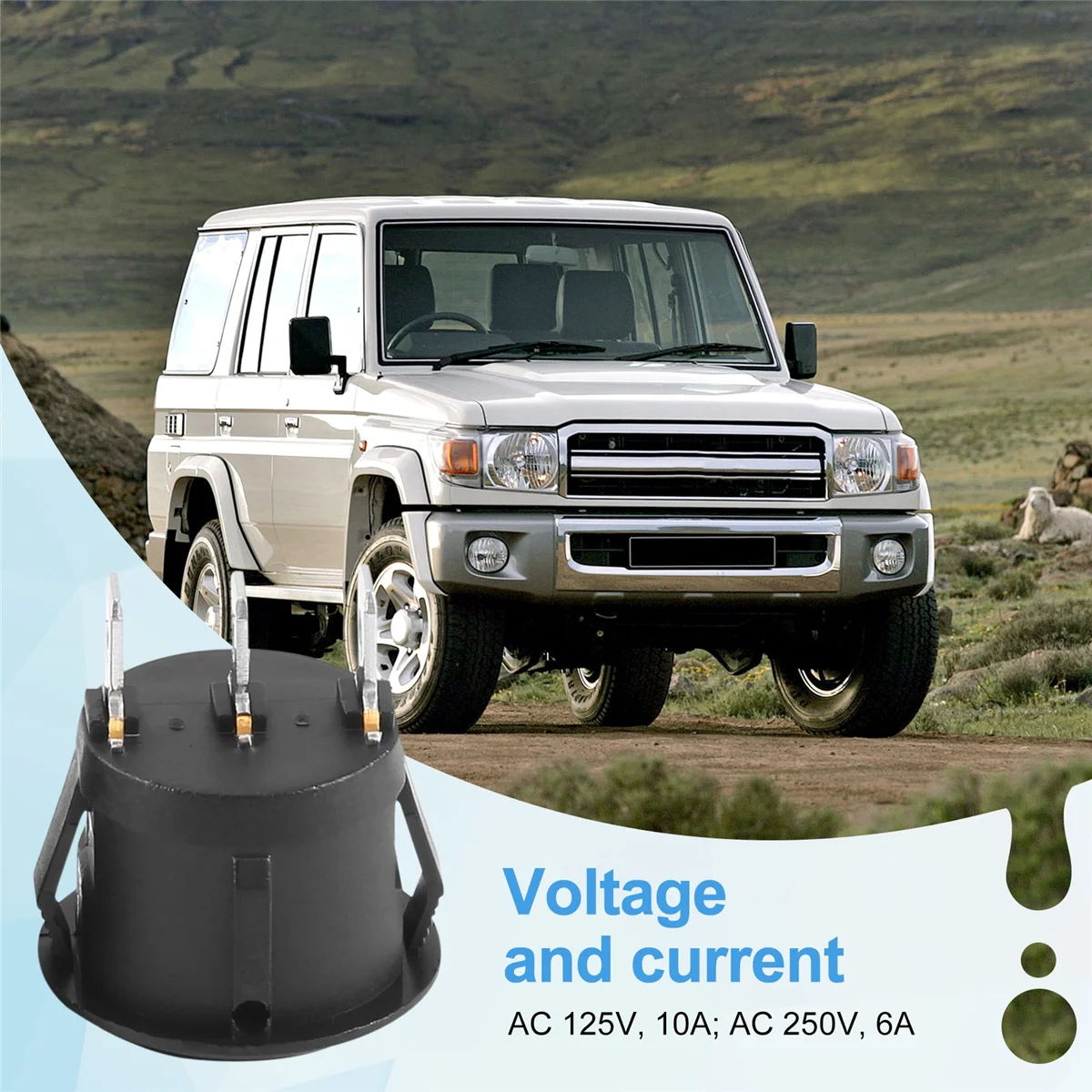 2 x AC 6A/250V 10A/125V 3-контактный SPDT ВКЛ/ВЫКЛ/ВКЛ 3-позиционный круглый кулисный переключатель для лодки