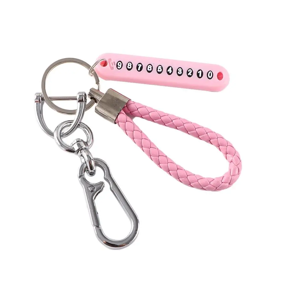 Phone Number Card Key Chain Vehicle Pendant Keyring Car Keychain Phone Number Plate Anti-lost