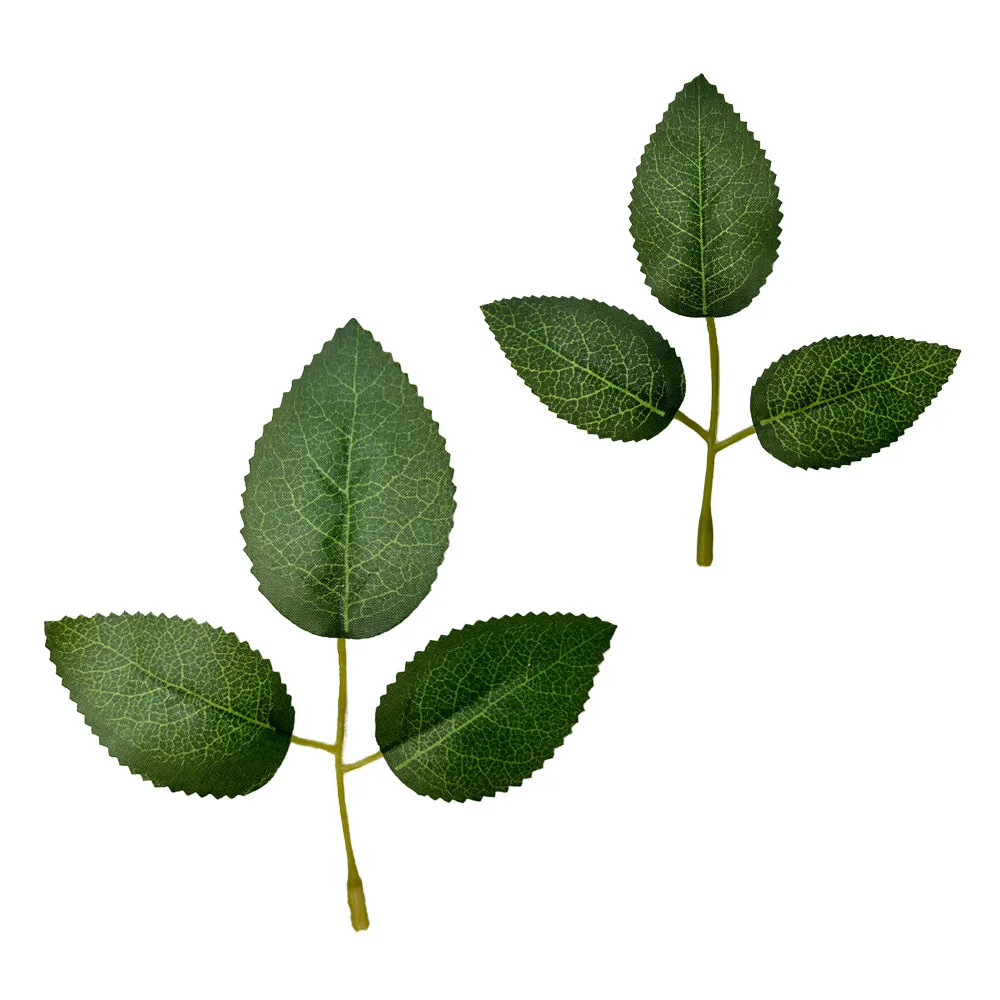 100/200pcs Artificial Green Rose Leaves, Faux Greenery for W