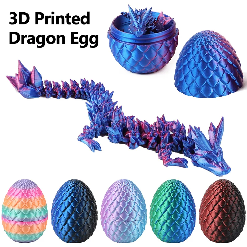 

3D Printed Dragon Egg Model Toy Kids Birthday Party Favors Goodie Pinata Filler Christmas Easter Gift Home Tabletop Decoration