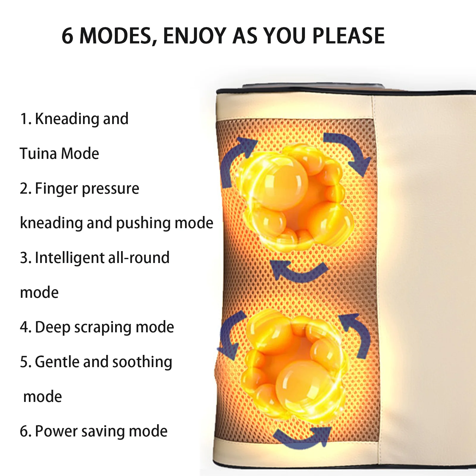 وسادة عجن شياتسو الكهربائية الذكية للتدفئة بالأشعة تحت الحمراء مع أوضاع متعددة لاسترخاء الجسم بالكامل