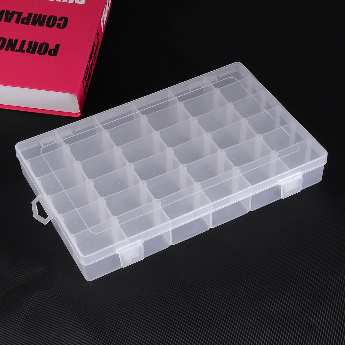 

36-Grid Clear Plastic Jewelry Storage Box Adjustable Compartments Organizer Case Portable for Earrings Rings Beads Pills