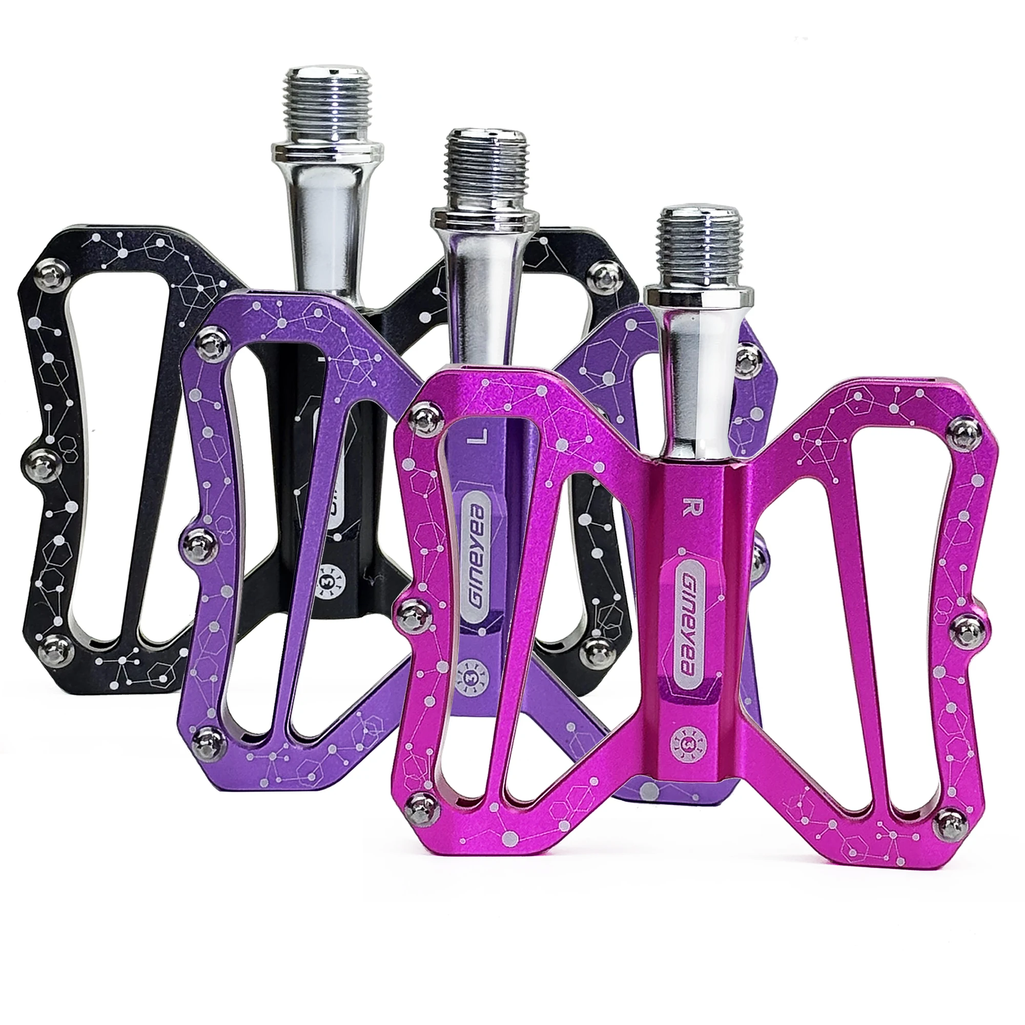

Gineyea 2 Seal Bearing Large Flat Bike Pedal CNC Aluminum Alloy Anti Slip MTB Road Bike Pedals Wide