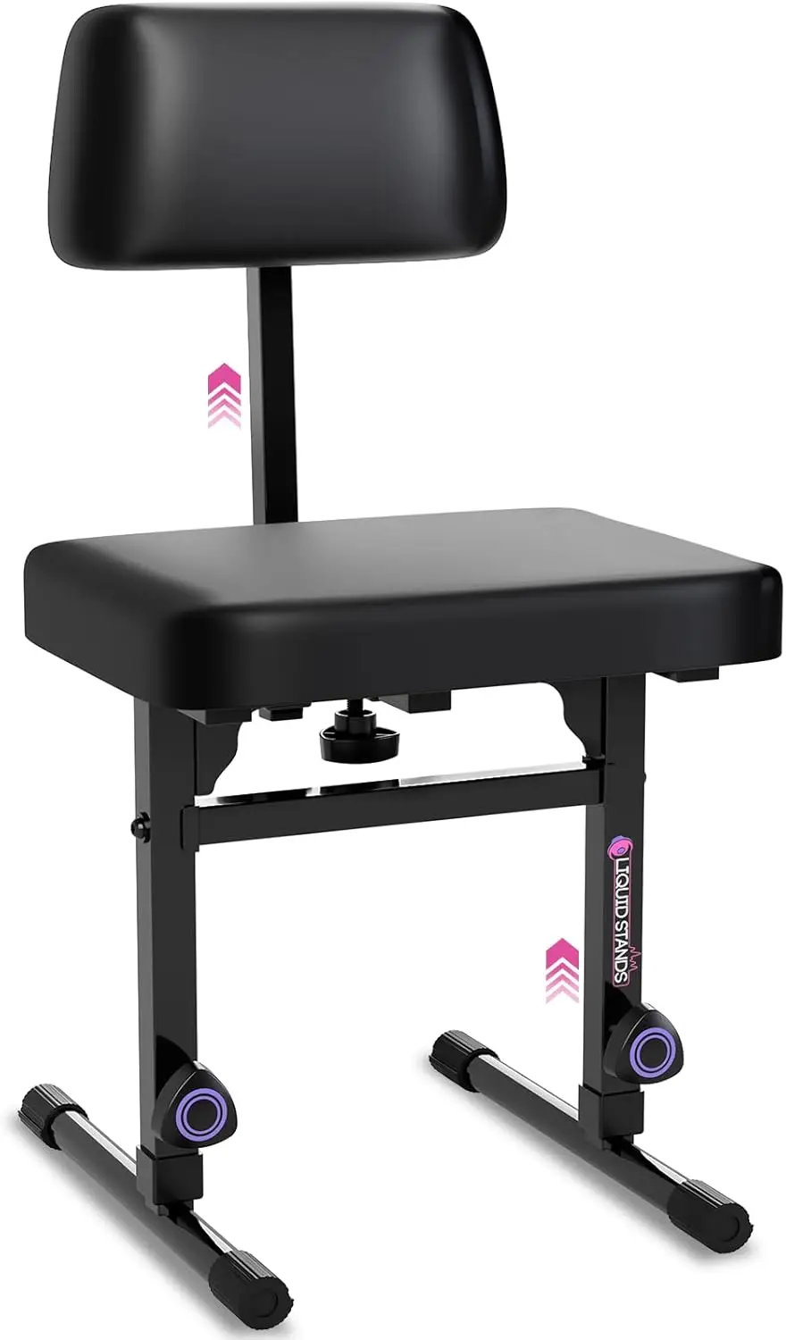 

Adjustable Piano Bench with Backrest - Black Padded Keyboard Stool, Lightweight & Stable for Musicians