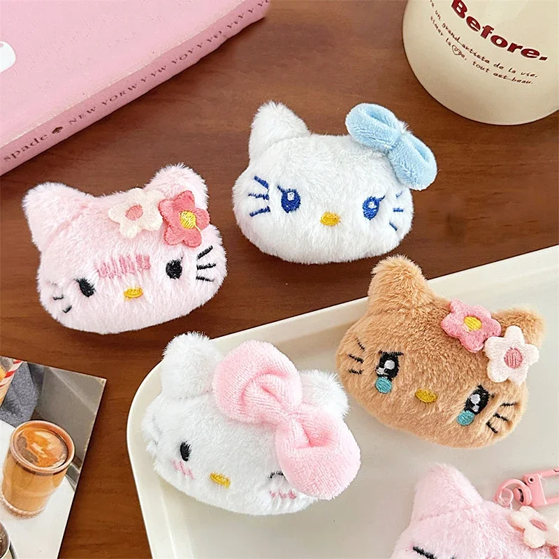 Sanria Keychain Anime Hello Kittys Soft Plush Key Ring Pendant for Women Girls Bag Charm Accessories Plushie Doll Toys wholesale