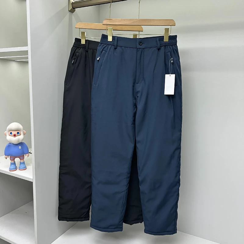 

Зимние утепленные повседневные брюки прямого кроя на флисовой подкладке, мужские универсальные ветрозащитные, водонепроницаемые, удобные, из полиэфирного волокна