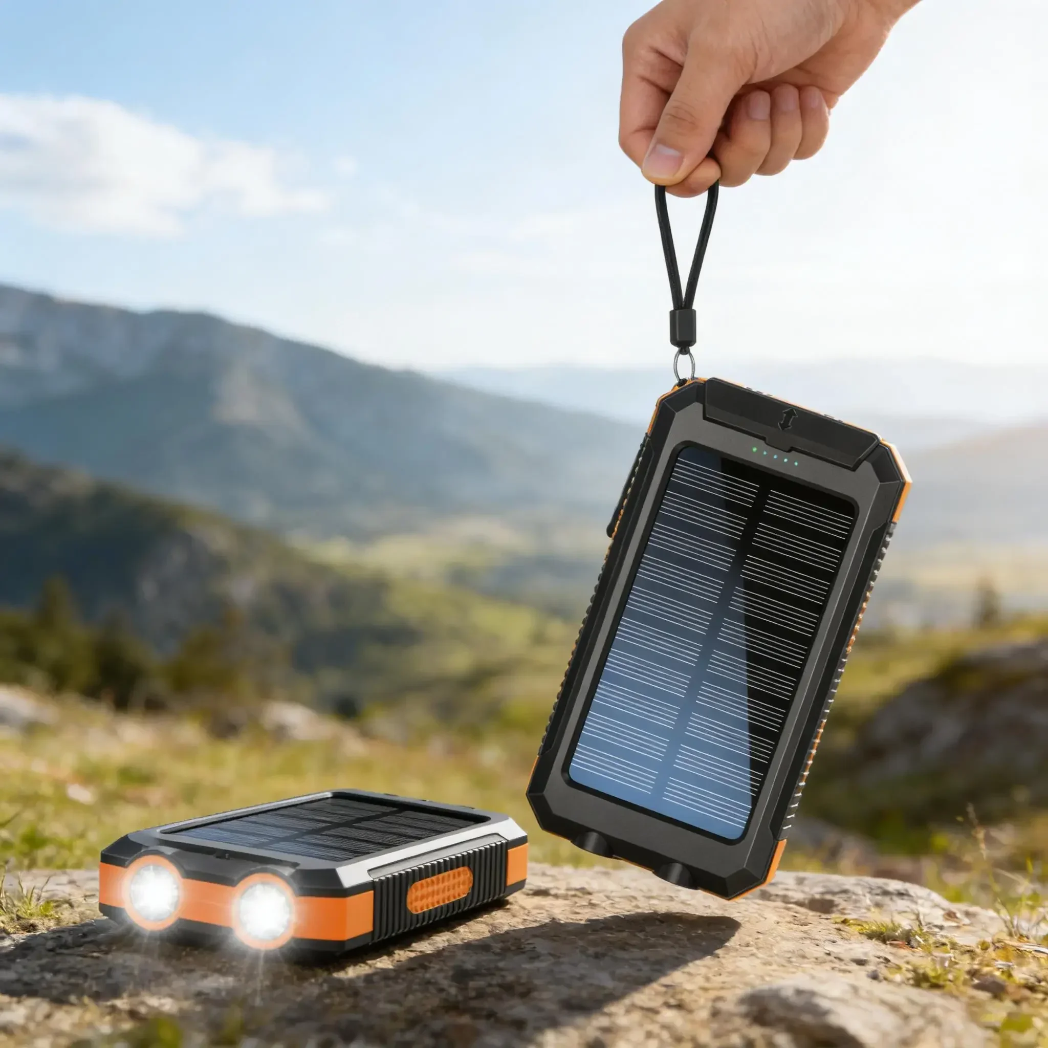 

Открытый аккумулятор на солнечной энергии 10000 мАч, быстрая зарядка, светодиодный фонарик, компас, аварийное зарядное устройство для кемпинга и пешего туризма