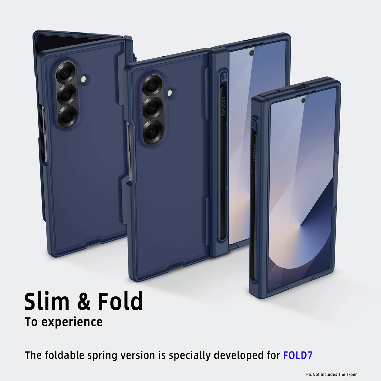 

Phone case for Samsung Z Fold 7, comes with tempered glass screen protector, pen slot, and drop protection