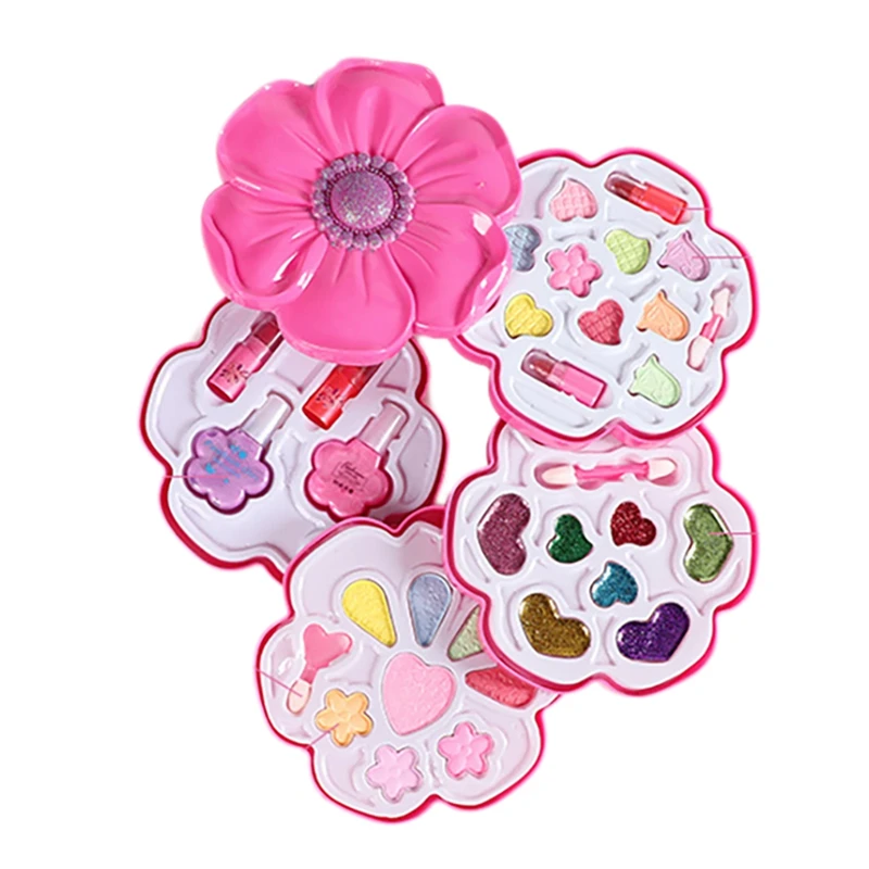 Fashion Girl Washable Makeup Toy Flower Makeup Toy Girl Child Makeup Set Girl Safe Baby Cosmetics Beauty Set