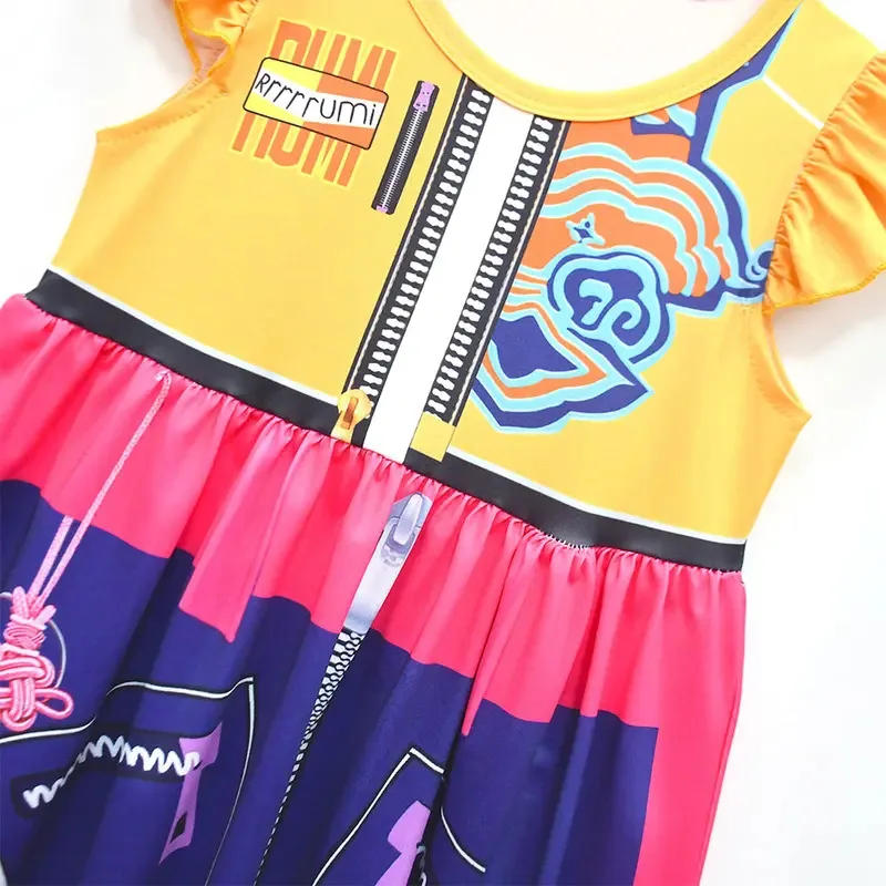 

25COS2025 Мультфильм Охотник на демонов KPop Косплей Руми Зои Мира Детский костюм Платья Сумка Тканевая одежда Фантазия Девушки Хэллоуин Автомобиль