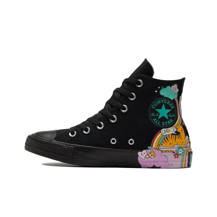 Converse Chuck Taylor All Star Sneakers in Black, Pink, and Yellow