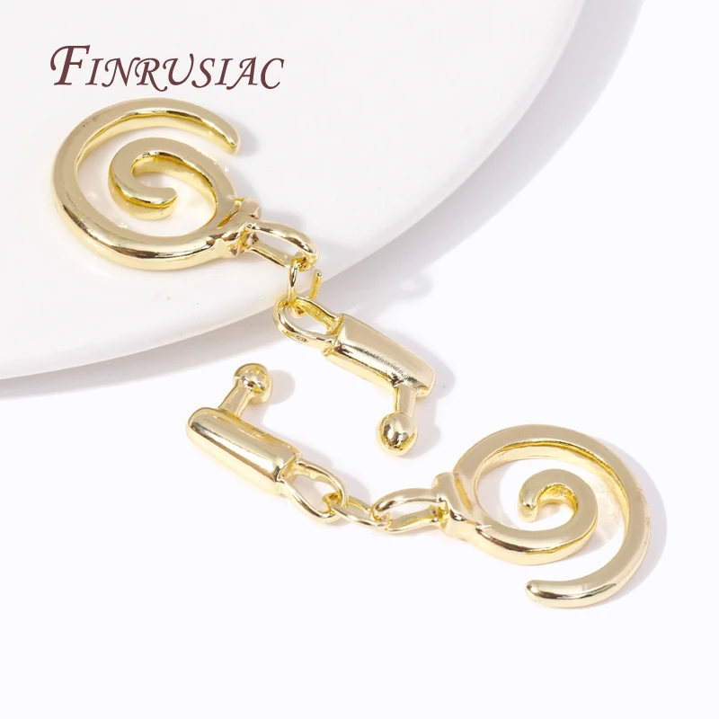 

18K Gold Plated Spiral Shape OT Clasps For DIY Bracelet Necklace Components,Brass End Beads Toggle Clasps Supplies For Jewelry