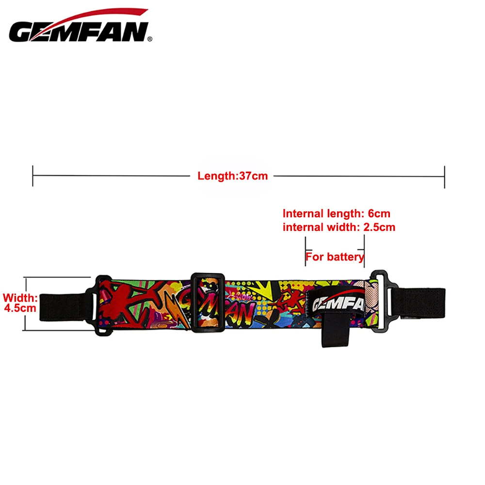 Gemfan Buntes FPV-Brillen-Stirnband, verstellbarer Riemen, 370 mm, für DJI Goggles 2 für FPV-Drohnen – Detail 1
