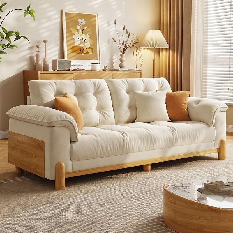 living room small apartment straight row removable and washable cotton and linen cat claw cloth cloud sofa household other
