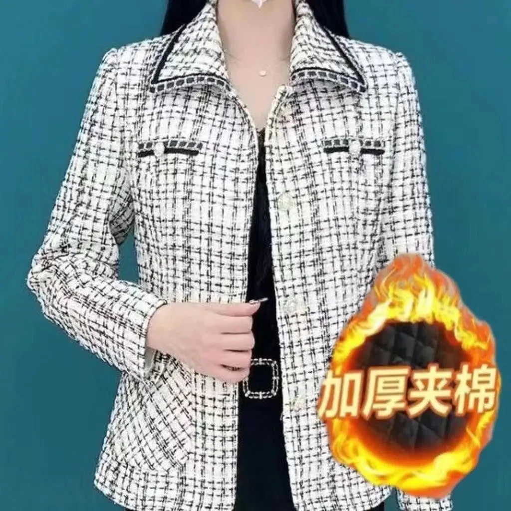 Autumn Small Fragrance Loose Coat Women New  Foreign Style Age Reducing Belly Covering Coat Mother's Coat Female Woolen Jacket