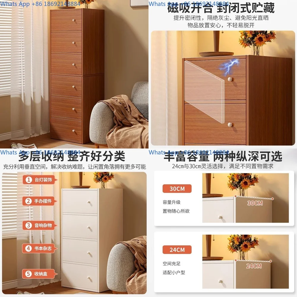 

Drawer Cabinet for Living Room Bedroom Storage Unit Modern Minimalist Nightstand Chest of Drawers