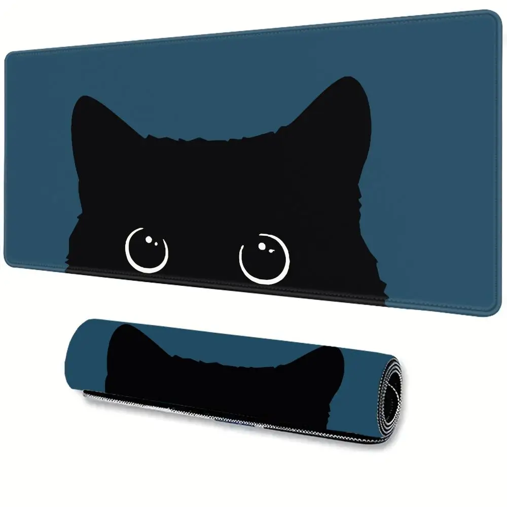 

Funny black cat Mouse Pads Cute Cat Computer XXL Mausepad Company Desk Pad 800X400 Large Kawaii Cushion Office Accessories Rug