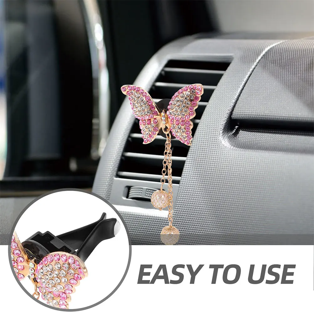 

2Pcs Butterfly Car Vent Clips Aromatherapy Diffuser Easy Use Maintain Zinc Alloy Sophisticated Butterfly Car Accessories