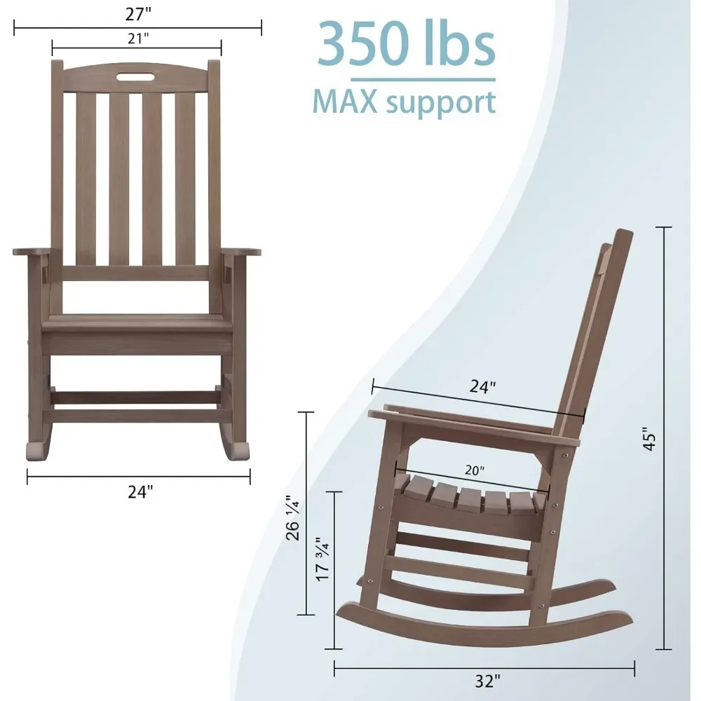 Patio Rocking Chair Easy-Assemble Poly Rocker Chair for Both Outdoor and Indoor Garden Chairs Relaxing Gift Freight Free Lounge