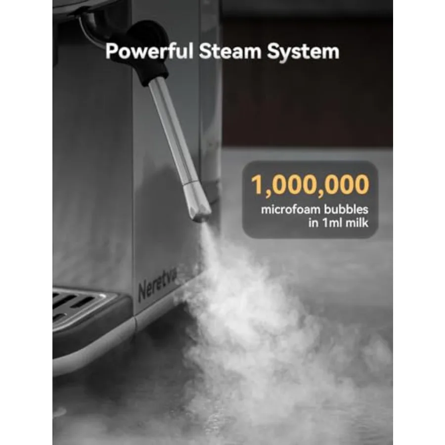 ماكينة اسبريسو مدمجة للغاية مع وظيفة ضغط 20 بار وبخار طاقة للمنزل باريستا ستانلس ستيل الاحترافي