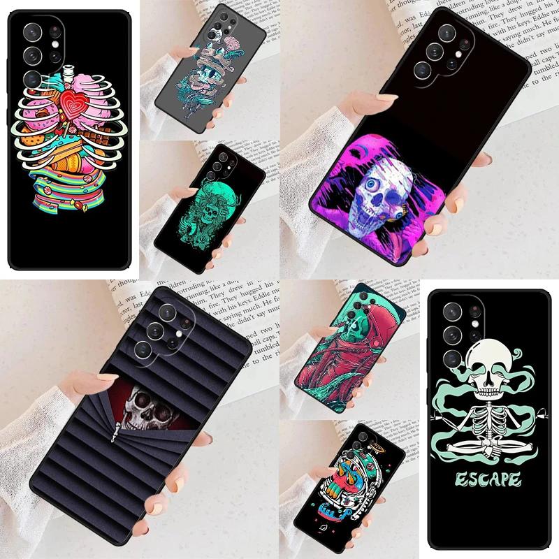 Creative dark skeleton Cell Phone Case for Samsung Galaxy S26 Ultra S25 S24 S23 S22 S21 S20 Note10 Cover