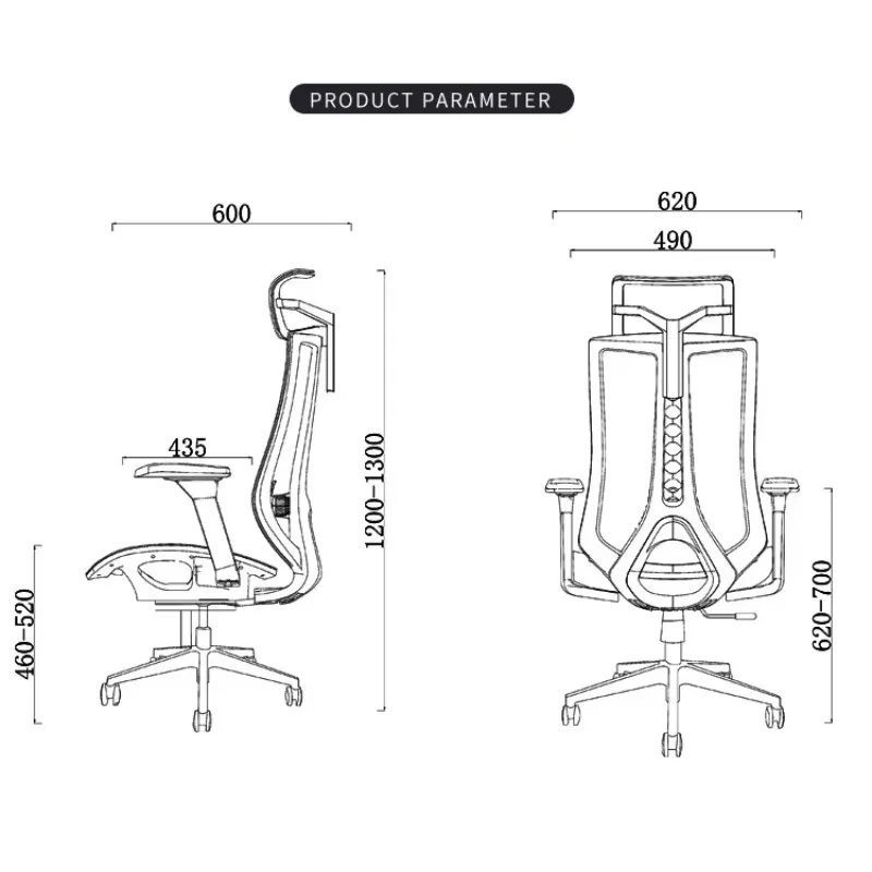 كرسي مكتب مريح كرسي دوار شبكي قابل للتعديل مع دعم قطني ومسند ظهر مسامي لمساحة عمل مريحة