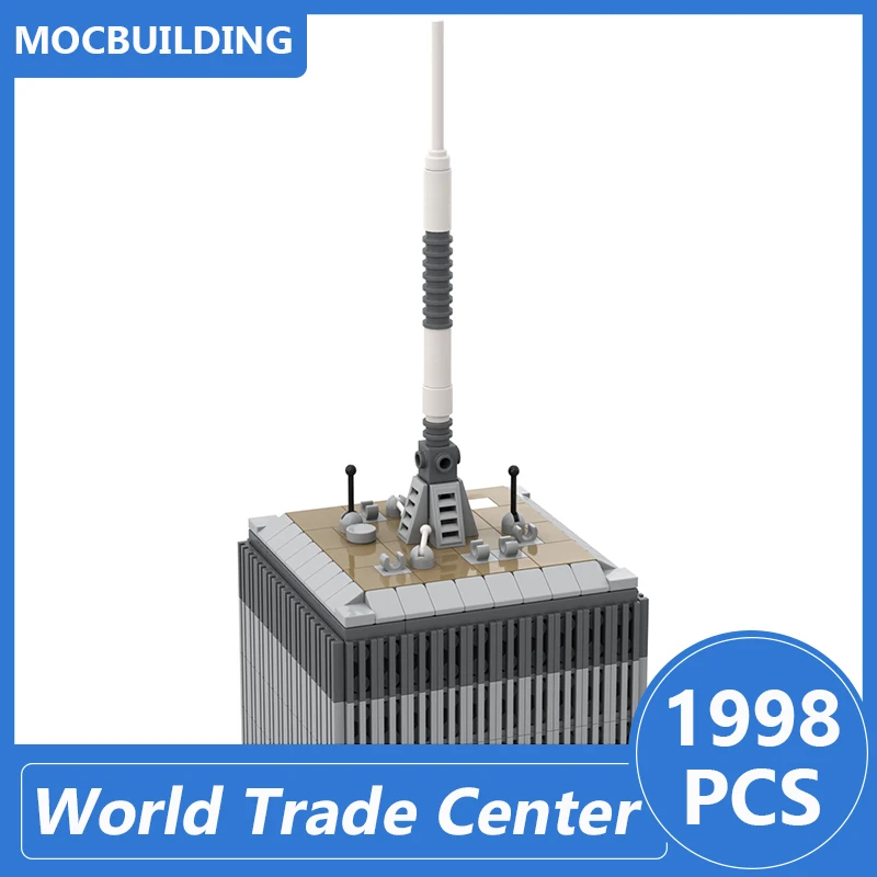 World Trade Center 1:800 Scale Model Moc Building Blocks Diy Assemble Bricks Architecture Educational Creative Xmas Toys 1998PCS